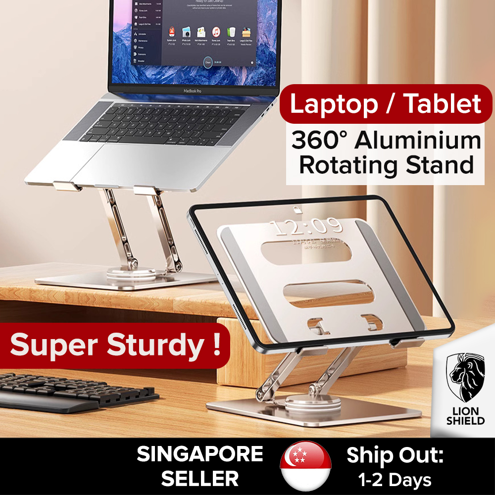 (SG) LionShield 360° Rotating Aluminium Laptop Stand / Tablet Stand