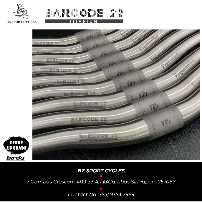 Barcode 22 Titanium Ergonomic Handlebar for Birdy Upgrade #comfortride ...