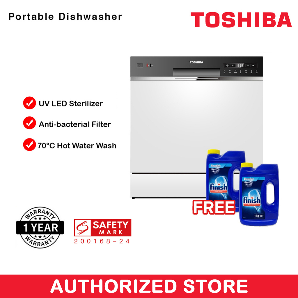 Toshiba DW08T1(S)SG Tabletop Compact Dishwasher Shopee Singapore