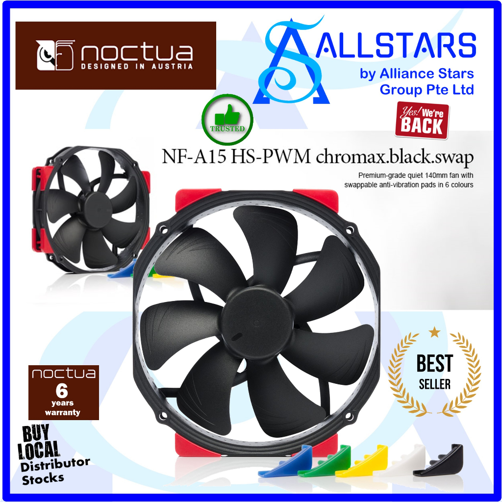 NOCTUA NF-A15 HS-PWM chromax.black.swap Fan (140x150x25mm) (NF-A15 HS ...