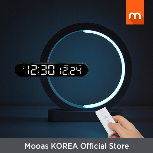 mooas Moonlight Nightlight Dual LED Clock, Digital Clock, 12/24H, Alarm