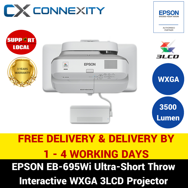 Epson EB695Wi UltraShort Throw Interactive WXGA 3LCD Projector l