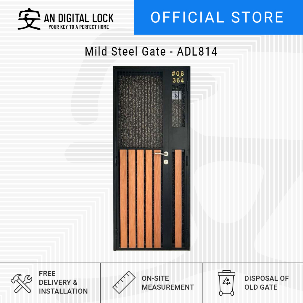 Mild Steel HDB Metal Gate (ADL814) AN Digital Lock Shopee Singapore
