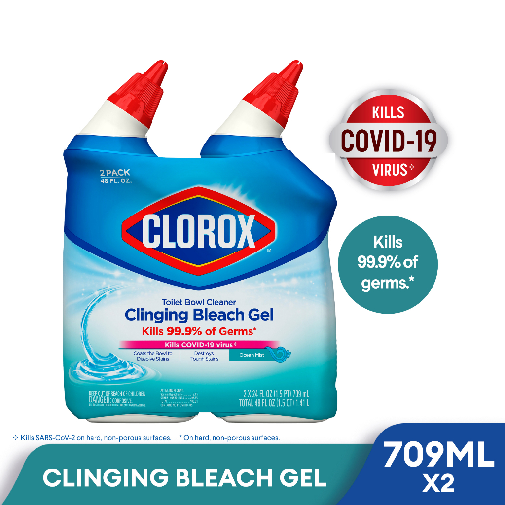 Clorox Toilet Bowl Cleaner With Clinging Bleach Gel Twin Pack Ocean