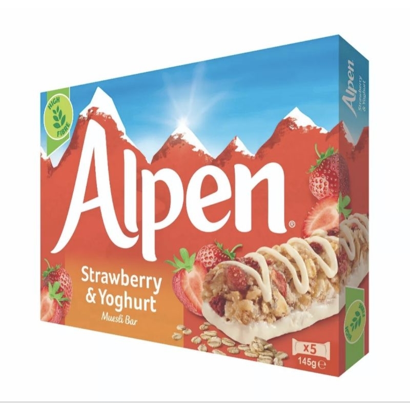 Alpen healthy muesli bar strawberry yogurt muesli energy bar healthy