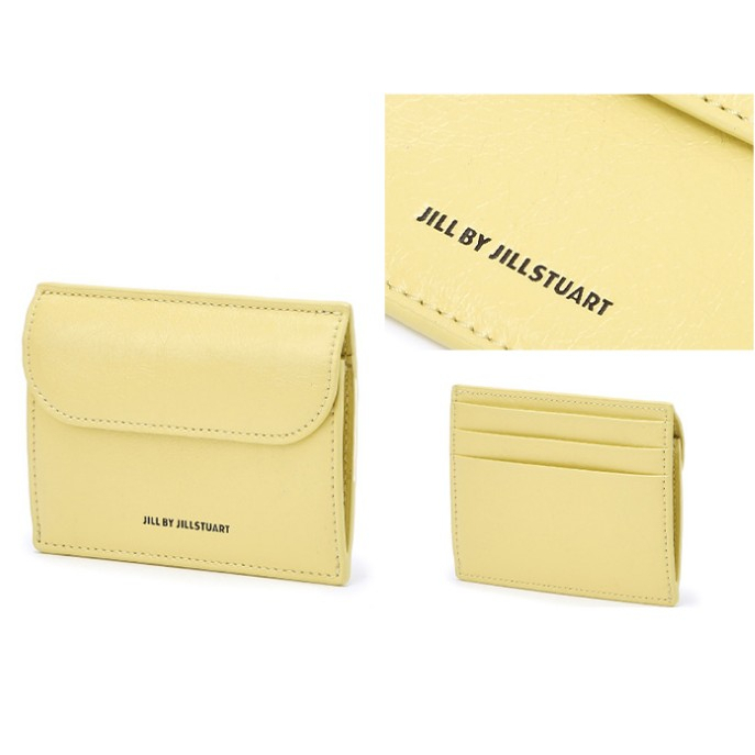 折りたたみ財布 JILLSTUART Egg logo pocket crack leather card wallet 6 color ☆ JILLSTUART☆ Egg logo pocket crack leather card wallet 6
