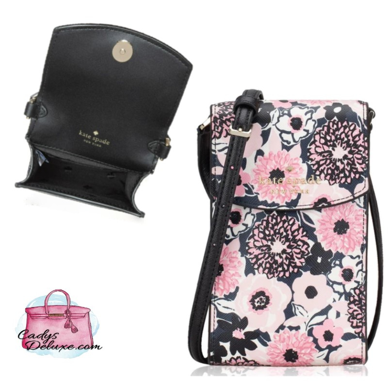 Kate Spade Staci Dahlia Floral Print NS Phone Crossbody Bag Pink Multi