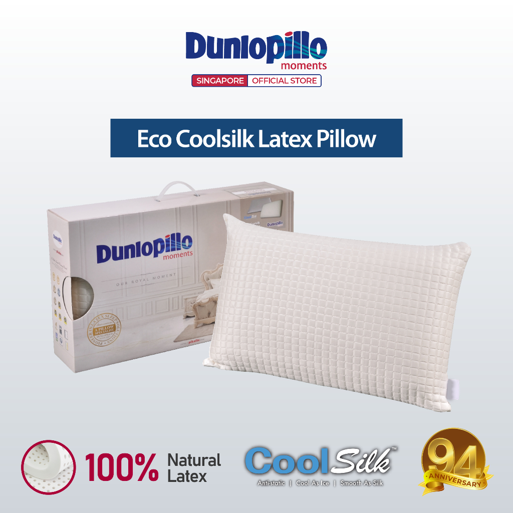 [OFFICIAL] DUNLOPILLO Eco Coolsilk Latex Pillow Shopee Singapore