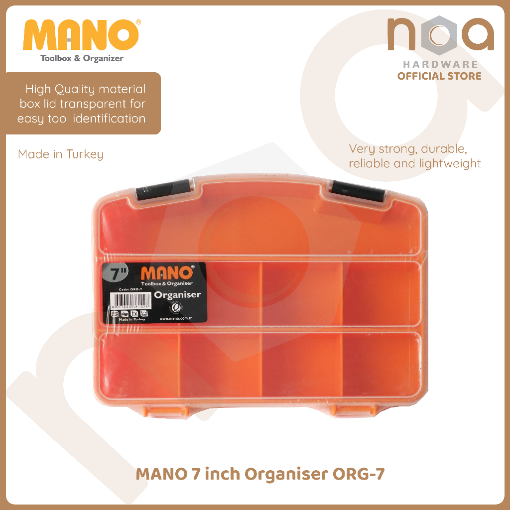 MANO High Quality Hardware Tool Box Organiser Transparent Lid | Shopee ...