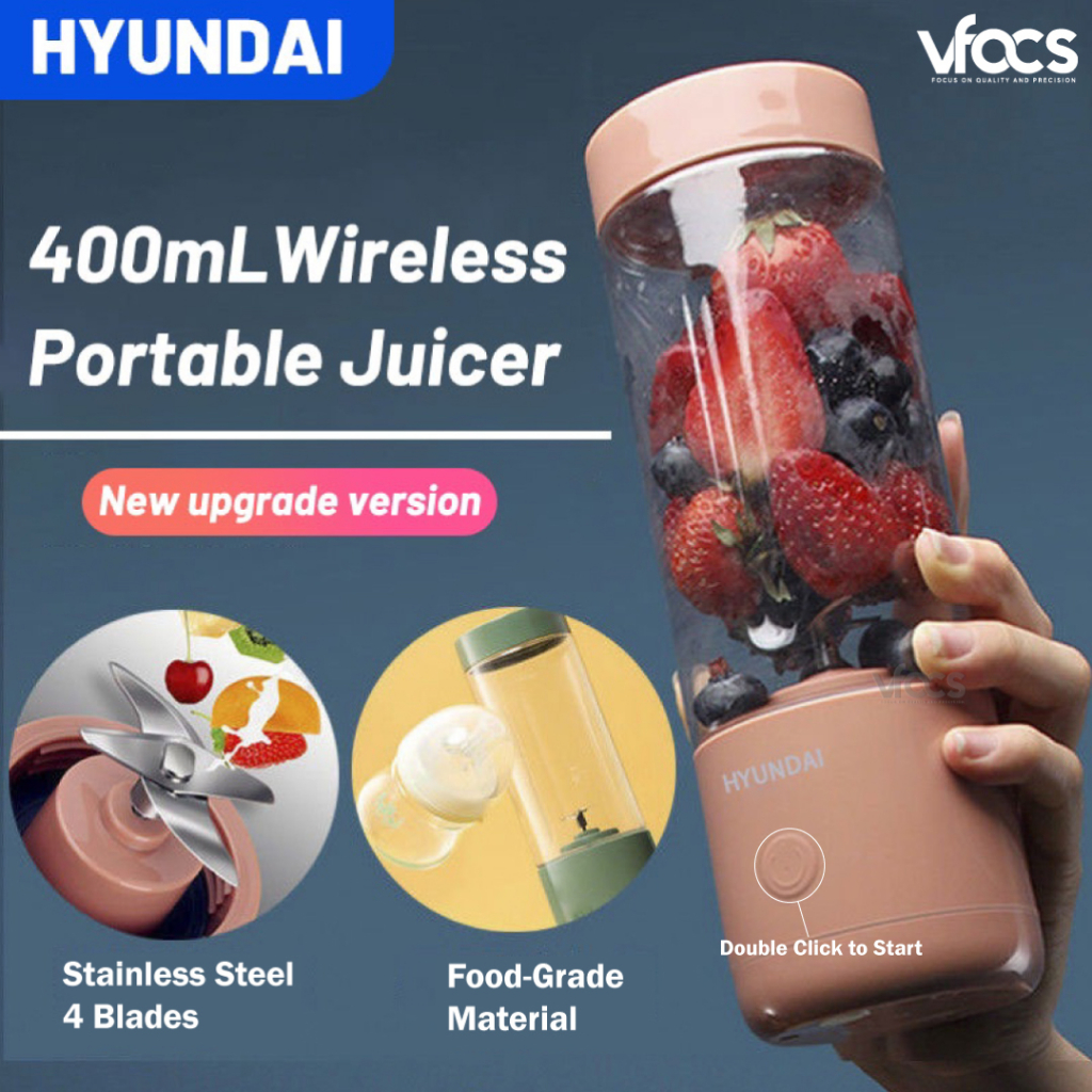 Hyundai Portable Fruit Blender Portable Smoothies Juicer Cup USB