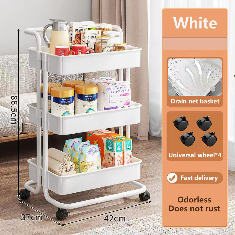 [SG Stock]🔥 3 layer multipurpose trolley cart Same-IKEA carbon steel ...