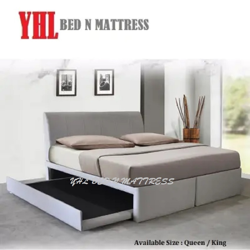 YHL Queen / King Size Divan Bed With Single Pull Out Bed (Mattress Not