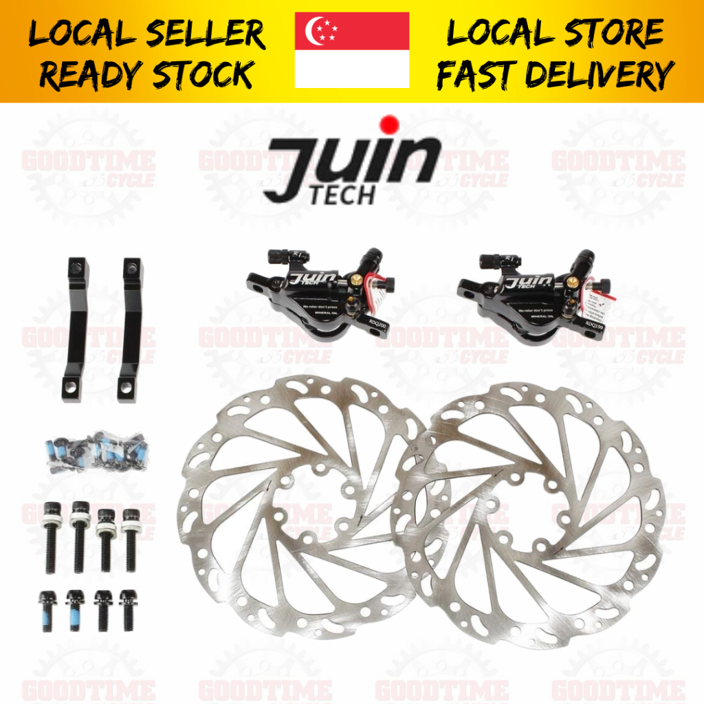 Juin Tech R1 Hybrid Hydraulic Cable Disc Brake Calipers Set Mini Velo Folding Bike MTB Gravel Cyclocross Bicycle Shopee Singapore