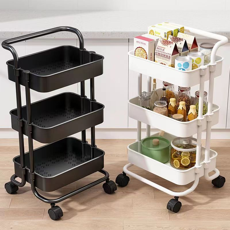 [SG Stock]🔥 3 layer multipurpose trolley cart Same-IKEA carbon steel ...