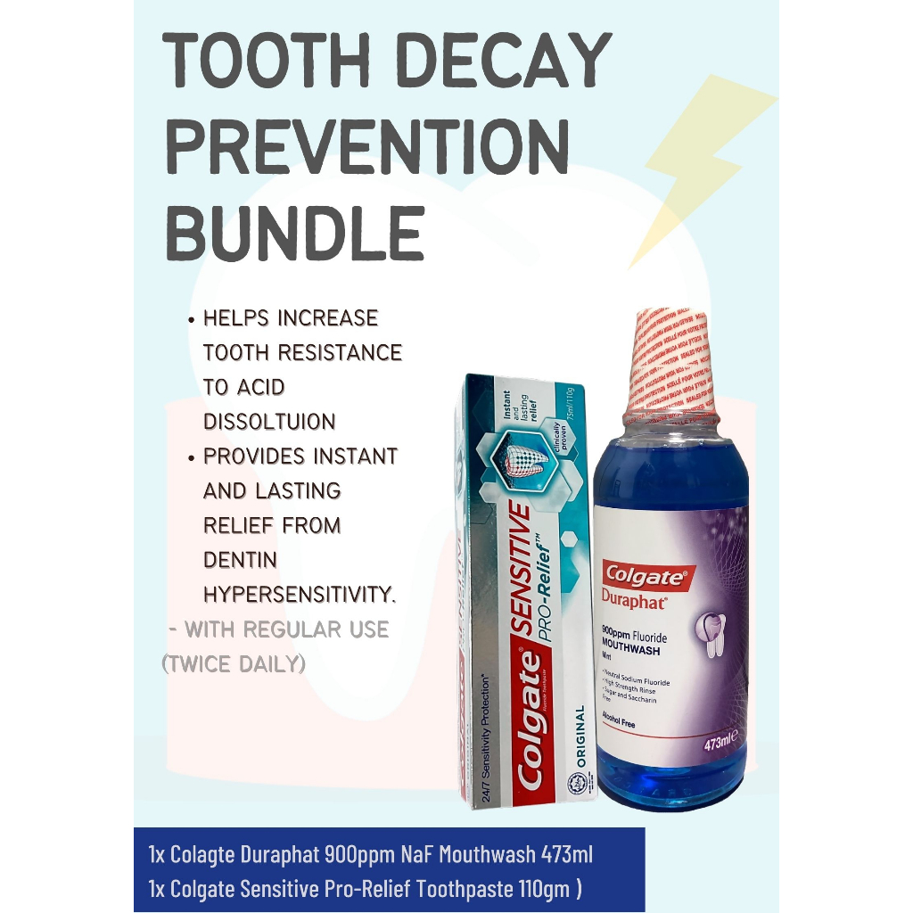 Colgate Duraphat 900ppm NaF Mouthwash + Sensitive ProRelief Toothpaste