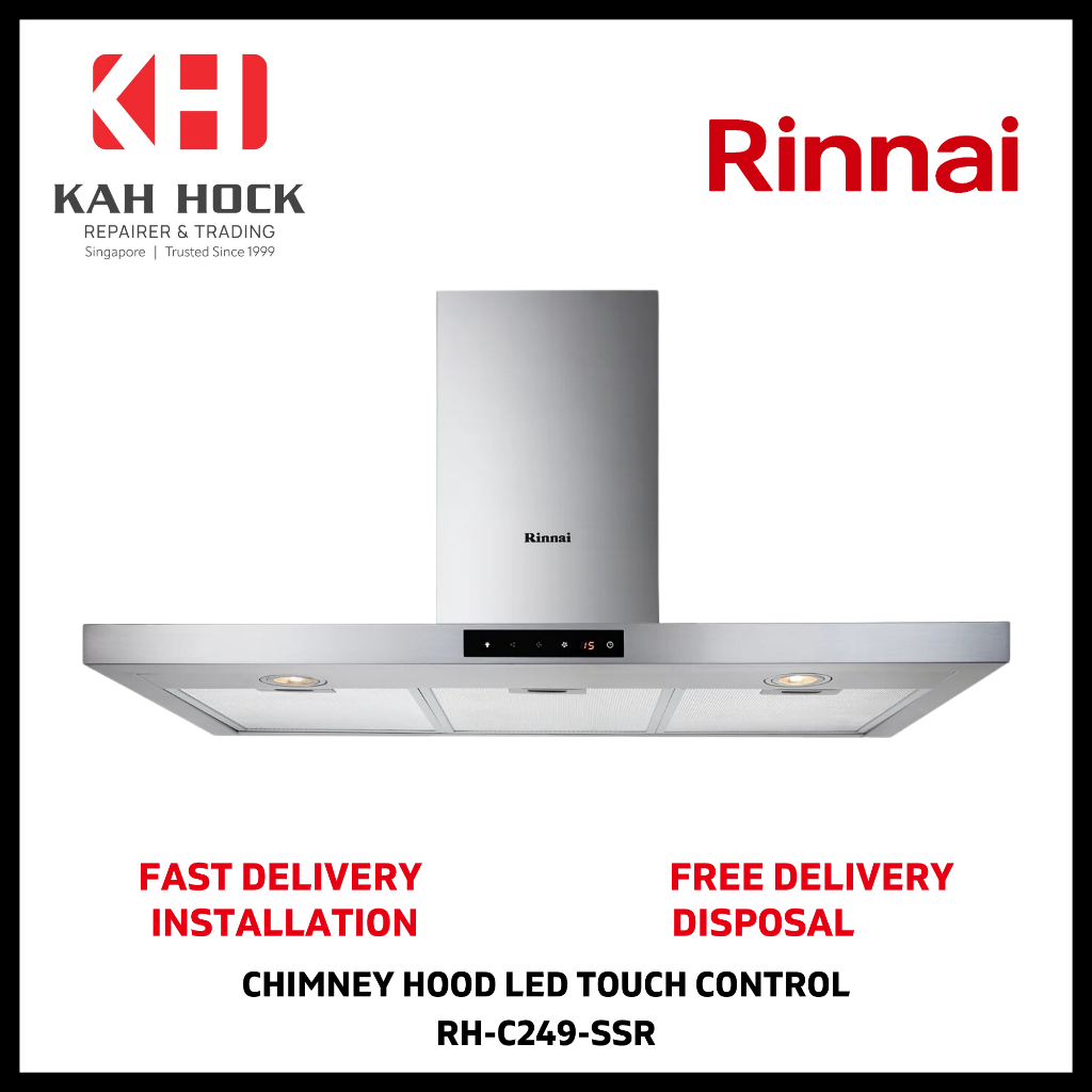 RINNAI RH-C249-SSR CHIMNEY HOOD LED TOUCH CONTROL - 2 YEARS WARRANTY ...