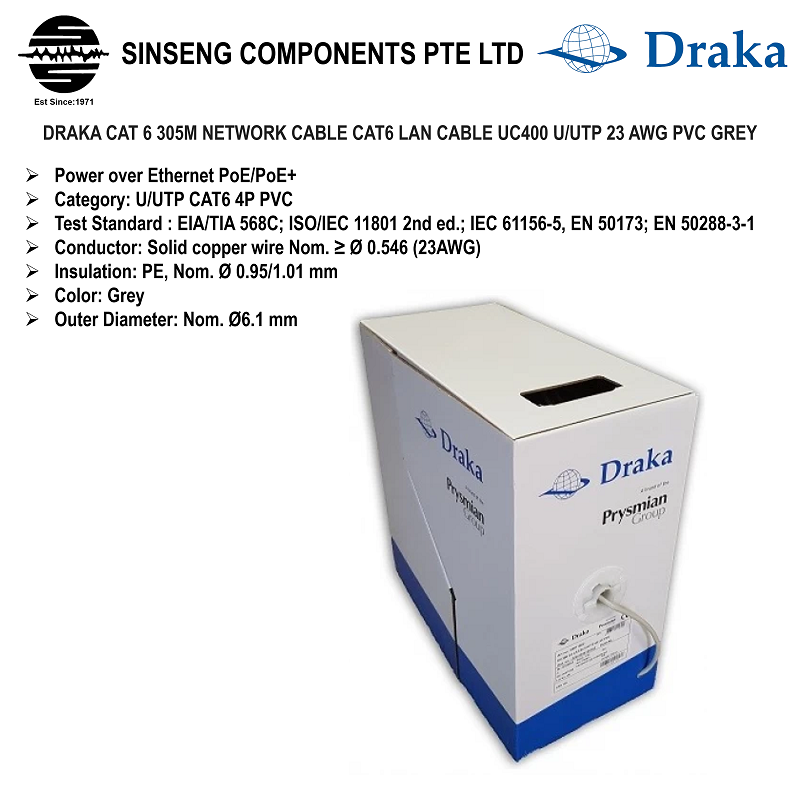 DRAKA / DAHUA DHPFM920I6UC 305M NETWORK CAT 6 LAN CABLE UC400 U/UTP