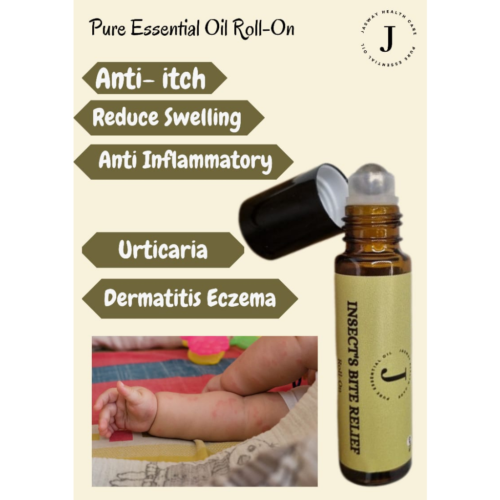 Relieve Dry Red Itchy Rashes Urticaria PURE Essential Oil Roll On 10ml