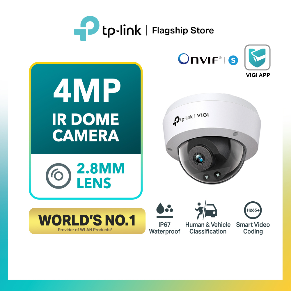 TP-Link VIGI C240I 4MP IR Dome POE Network CCTV IP Camera | IK10 Vandal ...