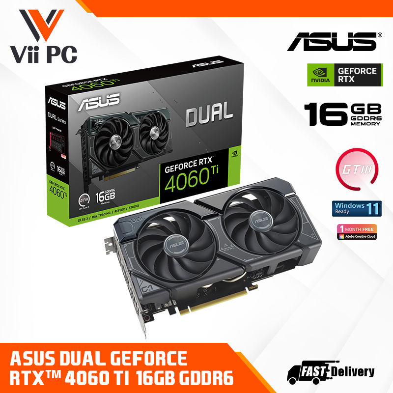 ASUS Dual GeForce RTX™ 4060 Ti / RTX4060TI/ RTX 4060TI / 16GB GDDR6 OC ...