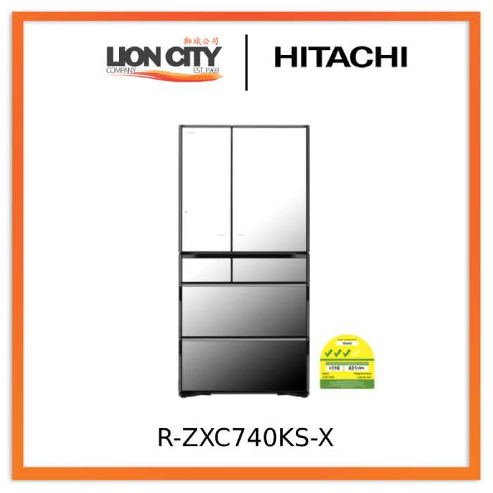 Hitachi RZXC740KSX 565l Sidebyside Door Fridge (Made in Japan
