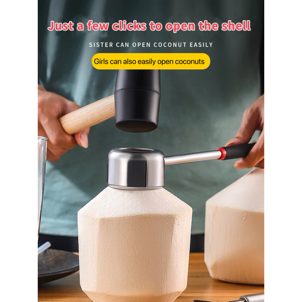 [SG Seller] Coconut shell opener, stainless steel coconut knife opening ...