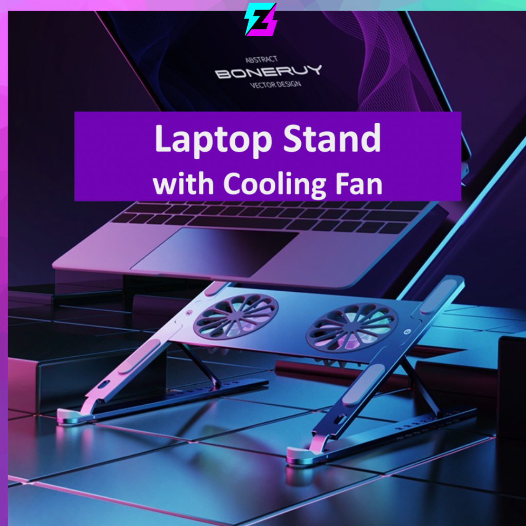 Z Tech Laptop Stand Adjustable with Cooling Pad 8-level Height ...