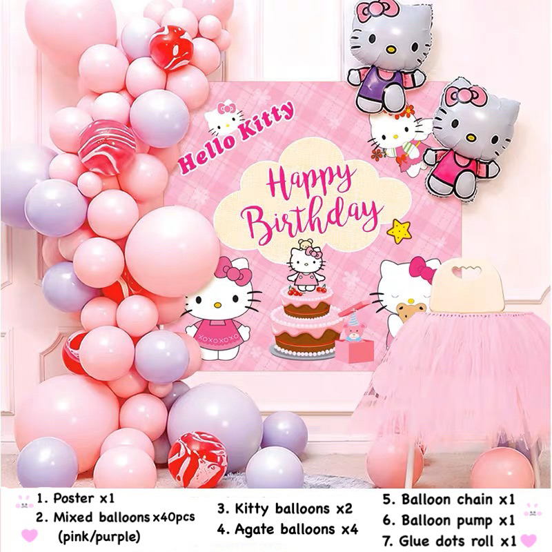 [SG Seller] Hello Kitty Party Decoration Set Girl Sanrio Theme Happy ...