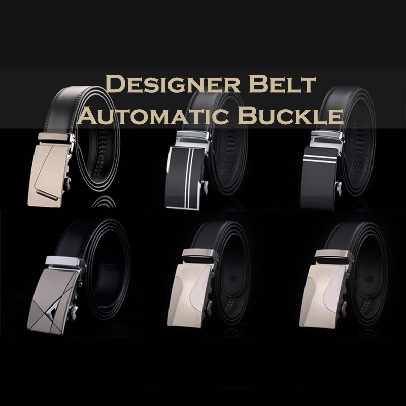 (SG STOCK) Men Belt Genuine Cowhide Leather Man Automatic Buckle Auto ...