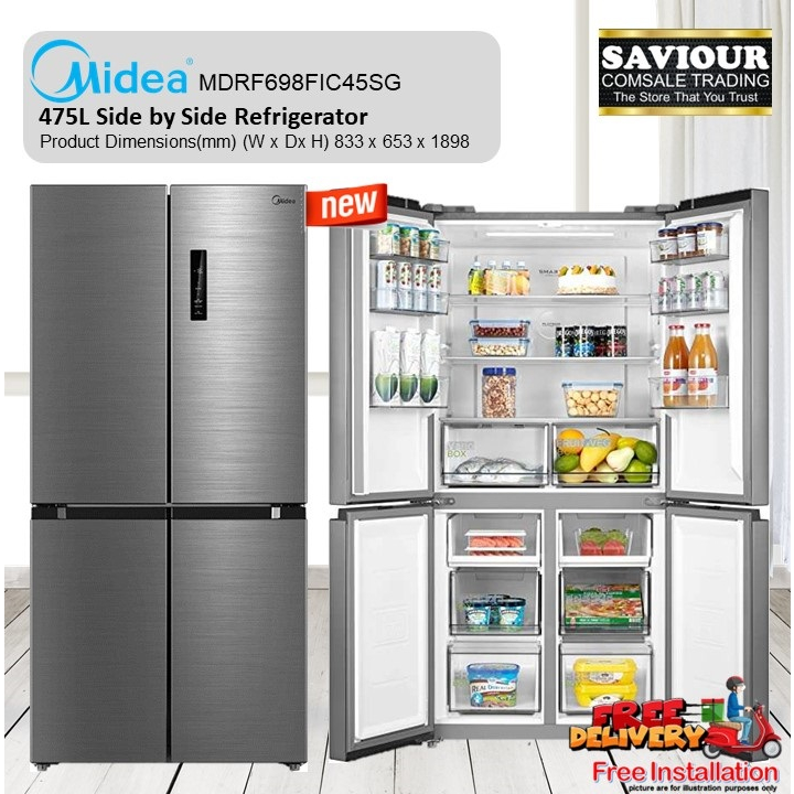 Midea MDRF698FIC45SG 475L Side by Side Refrigerator Smart WiFi