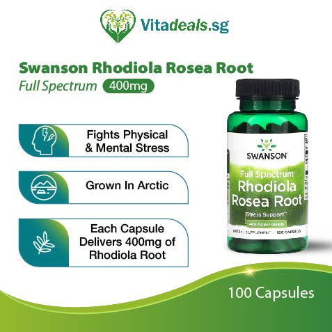 Swanson Rhodiola Rosea 400mg (D16), 100 Capsules, Health Supplement For ...