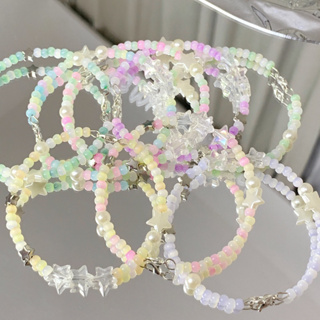 Bracelet Set Grunge Pearl Jewelry Stars Beaded Bracelet Nana Anime Inspired Bangles for Women