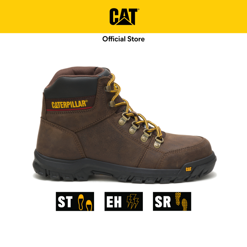 Caterpillar Men's OUTLINE Steel Toe Work Boot Seal Brown (P90803) Safety Shoes Work Shoes