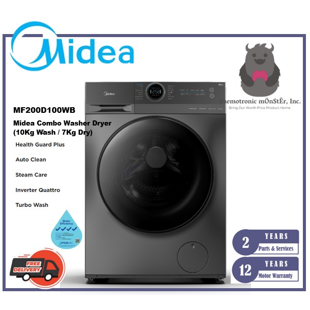 MIDEA MF200D100WB WASHERDRYER COMBO (10/7kg) FREE Delivery