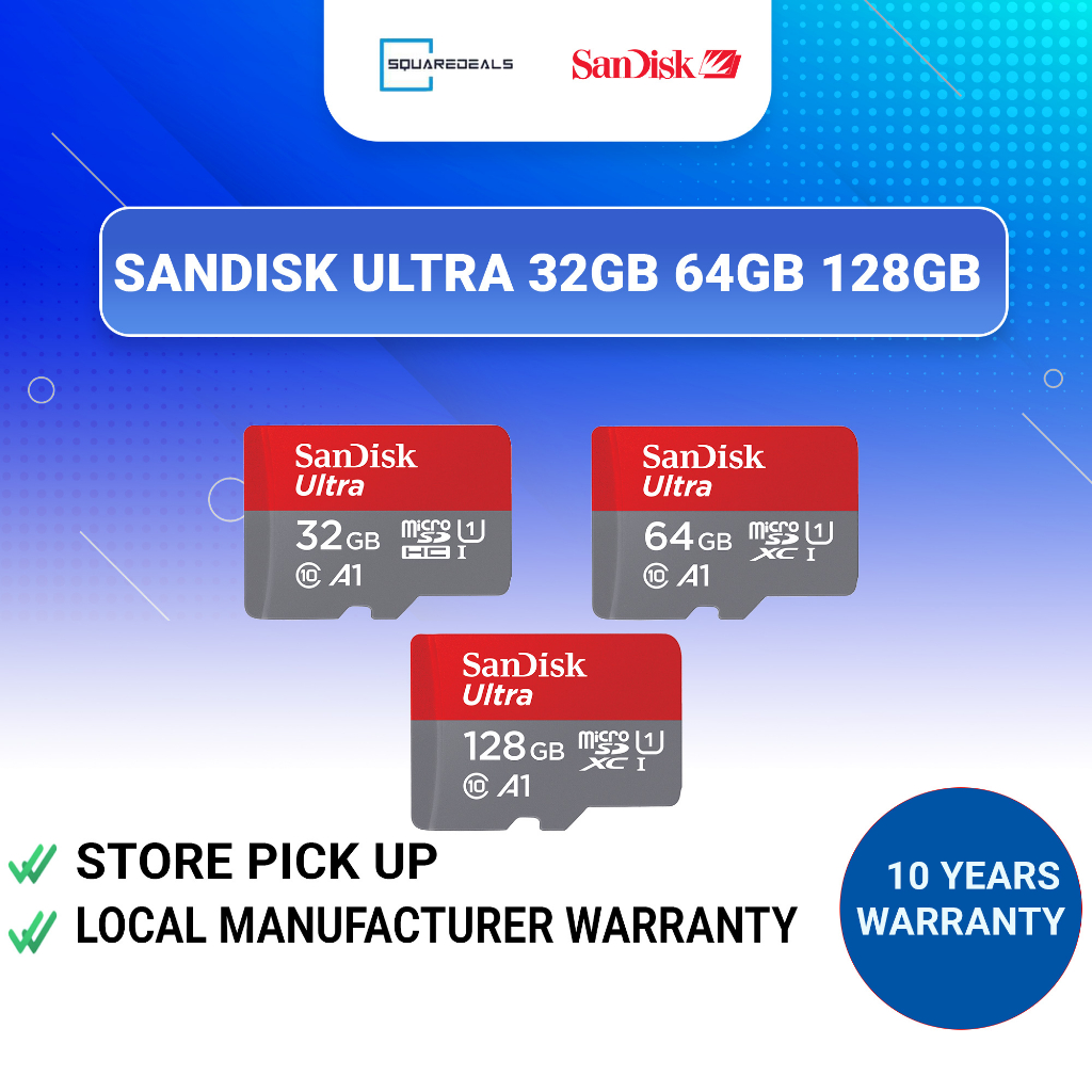 SanDisk Ultra 32GB 64GB 128GB MicroSDXC UHSI A1 Memory Card Shopee