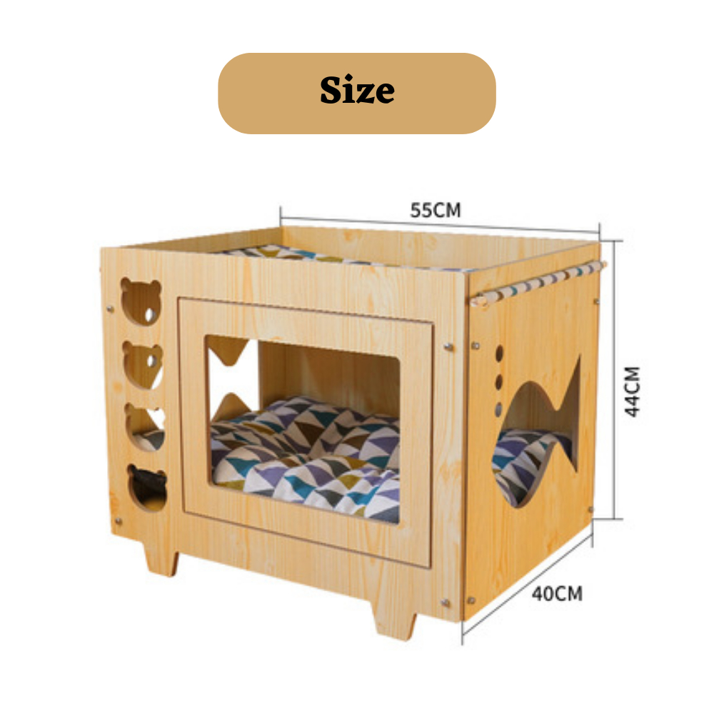 SG SELLER Cat Condo Wooden Cat House Small Cat Condo Cats Bed Kitten Kitty Rest Play House Small Villa Wooden Cat Box Shopee Singapore