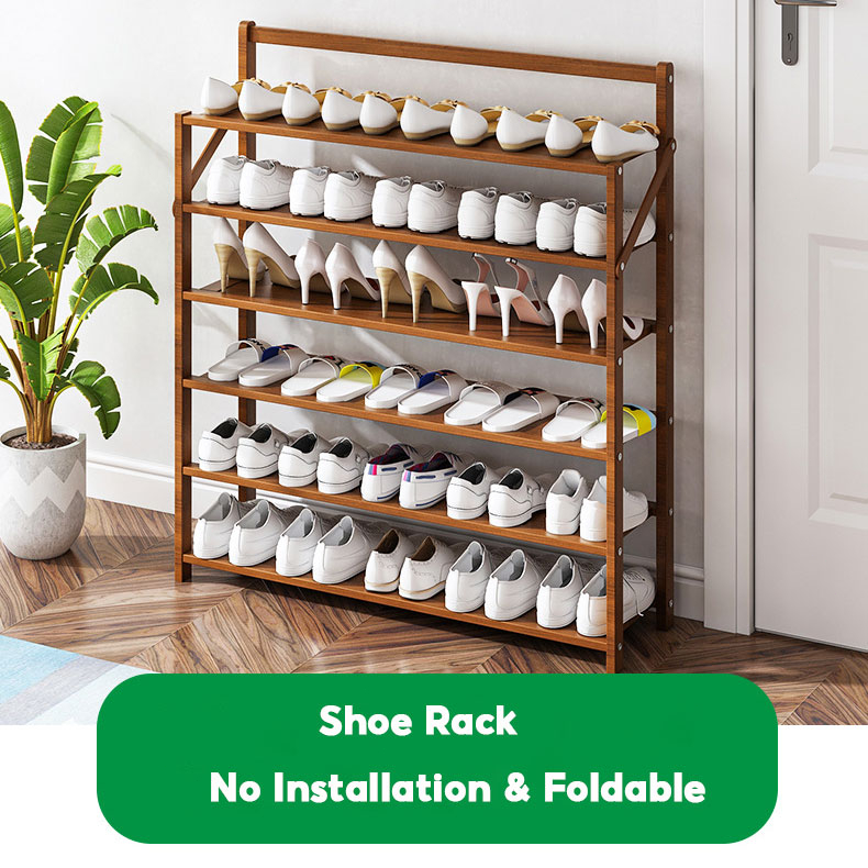 SG STOCK EmmAmy Installation Free Foldable MultiTier Shoe Rack Wooden