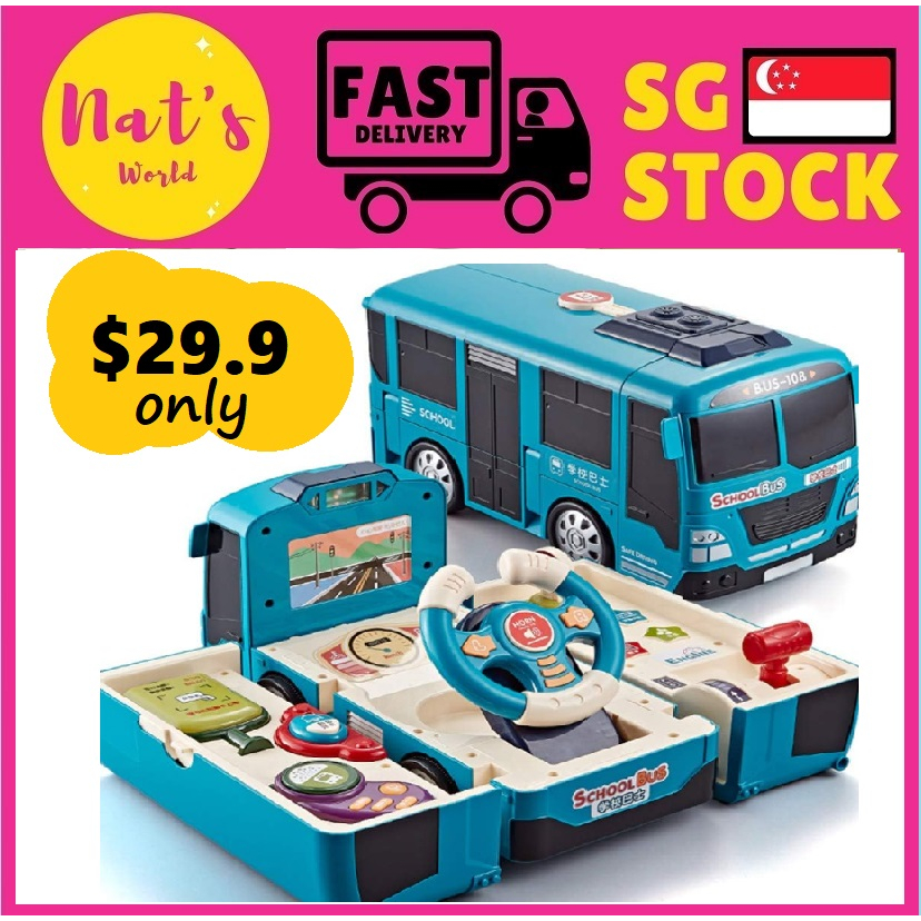 Kids Simulation Driving Toy bus Steering Wheel Toy Multifunctional Car ...