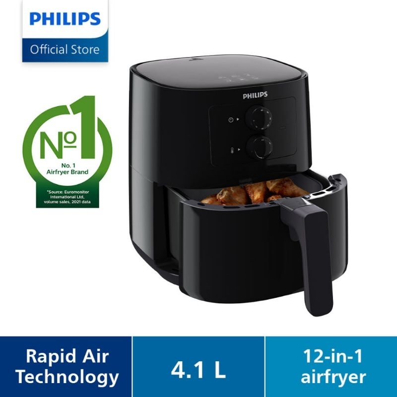 PHILIPS 4.1L Air Fryer (Essential) HD9200/91 - Rapid Air, Fry, Bake ...