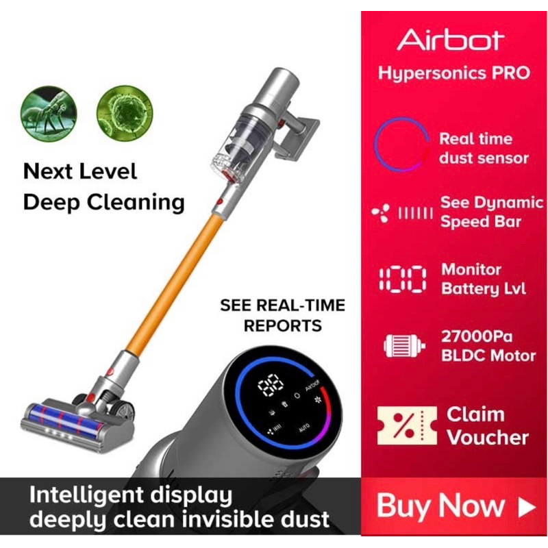 [SG Seller] Airbot Hypersonics PRO Handheld Cordless Vacuum Cleaner