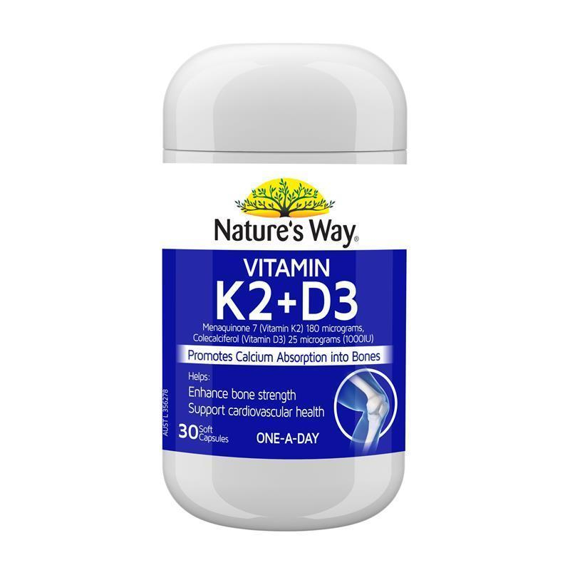 Nature's Way Osteo K Vitamin K2 + D3 180mcg 30 Softgel Capsules Feb 