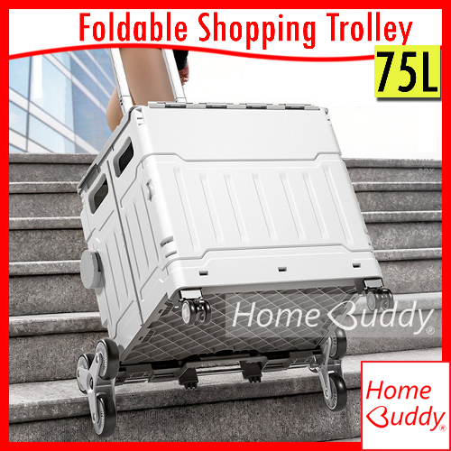 ★SG★ 75L Foldable Shopping Trolley. 75L ExtraLarge. 360deg SPINNER ...