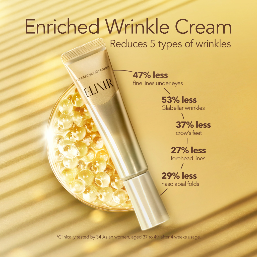 資生堂 ELIXIR enriched cler cream Shiseido Elixir Enriched Wrinkle Cream Skin Care By Age 15g - Japanese