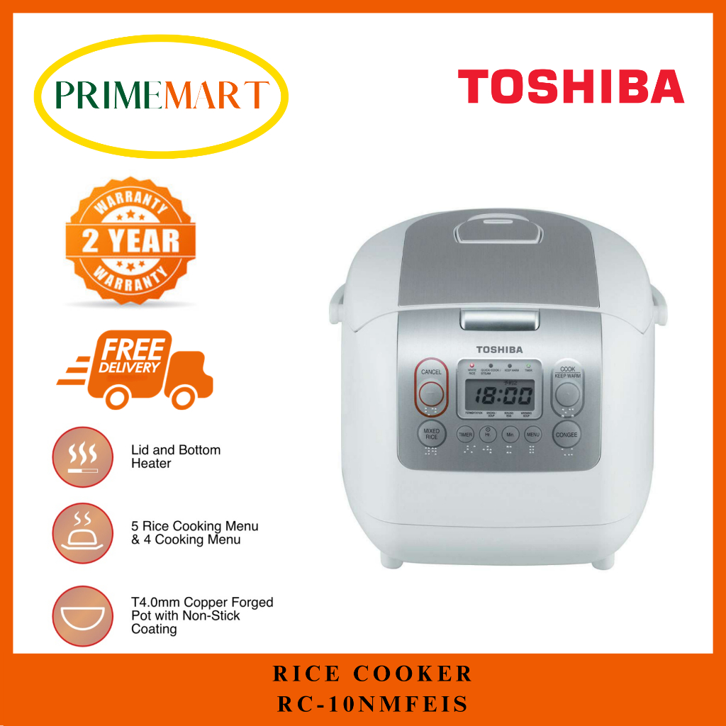 TOSHIBA RC-10NMFEIS 1.0L ELECTRIC RICE COOKER - 2 YEARS WARRANTY ...