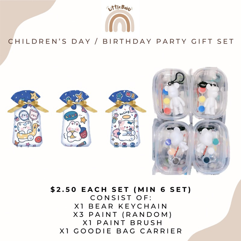 (SG READY STOCK) Children kids birthday party DIY bear fluid / pouch ...