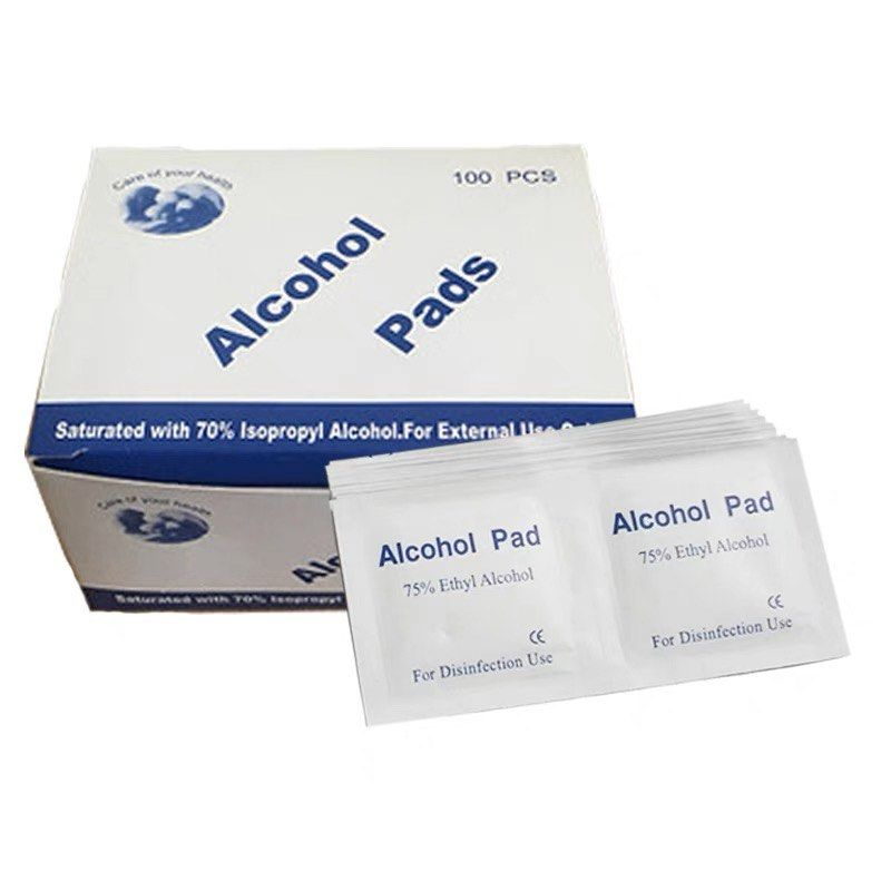 100PCS Alcohol Swab Pads Phone Wipes Disposable Disinfection Cleaning