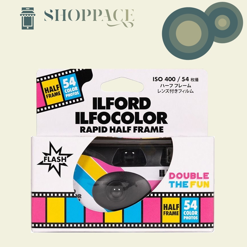 Ilford Ilfocolor Rapid Half Frame 35mm Disposable Film Camera (54 Exp ...