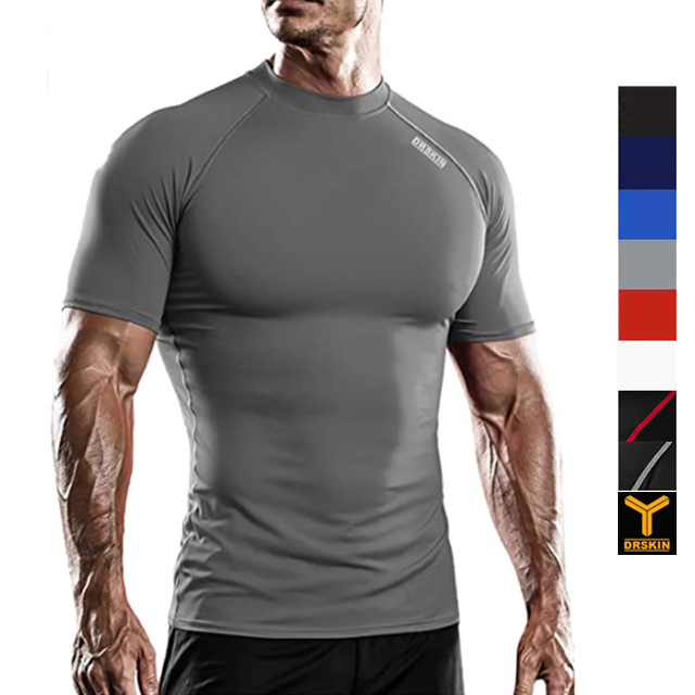 DRSKIN Korea Men`s Compression T Shirts short Sleeve Top Sport Running ...