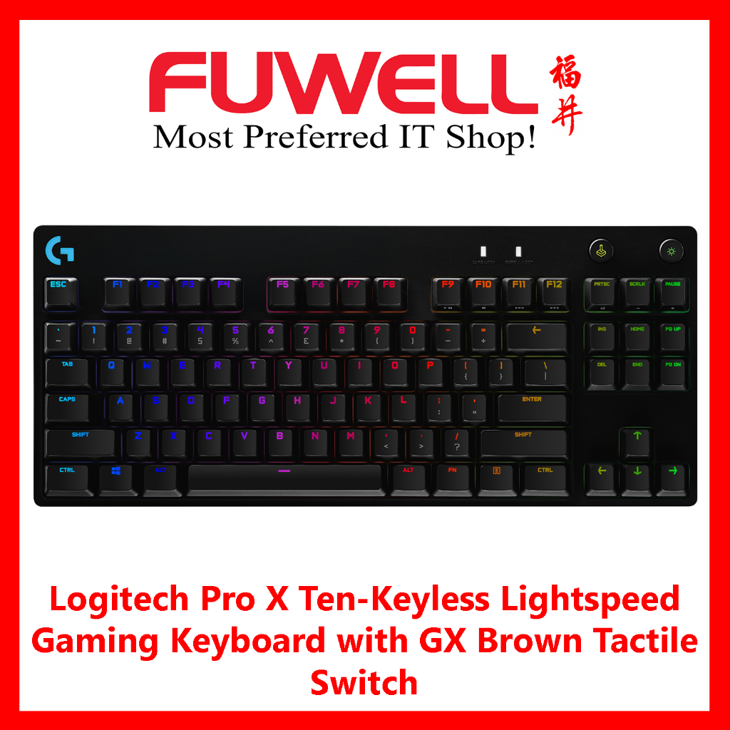 FUWELL - Logitech Pro X TKL Lightspeed Gaming Keyboard with GX Brown ...