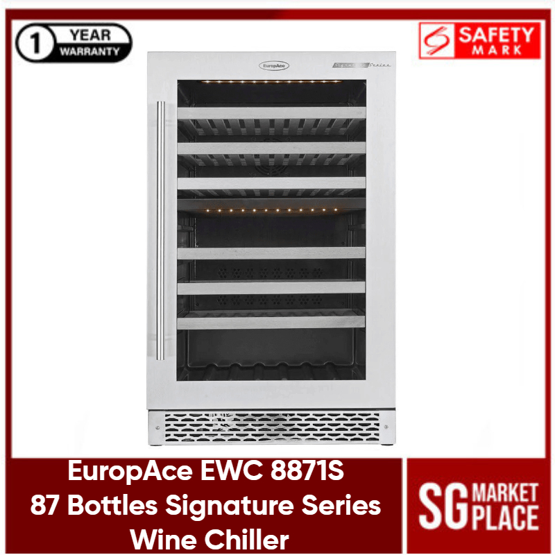 EuropAce EWC 8871S 87 Bottles Signature Series Wine Chiller with Twin
